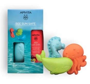 apivita hydra sun kids lotion spf50 & gift 3 beach sand toys