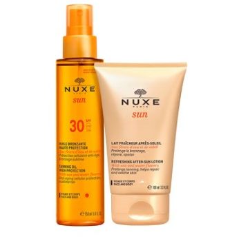 nuxe sun tanning oil + after sun lotion duo