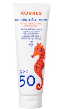 korres coconut almond kids comfort sunscreen spray spf50 250 ml
